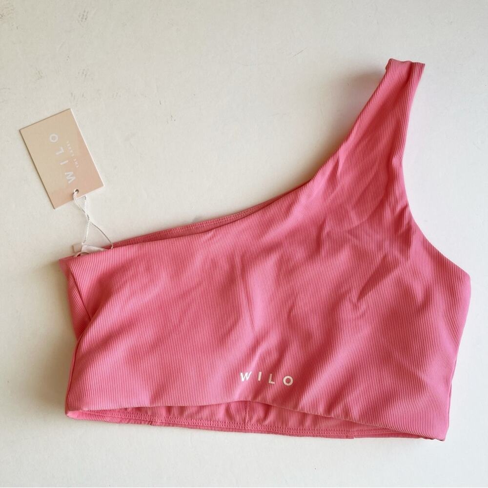 WILO Ribbed One Shoulder Bra Pink - Picture 2 of 4